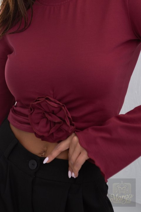 Bordowa bluzka z różą ROSE Bordowa bluzka z różą ROSE